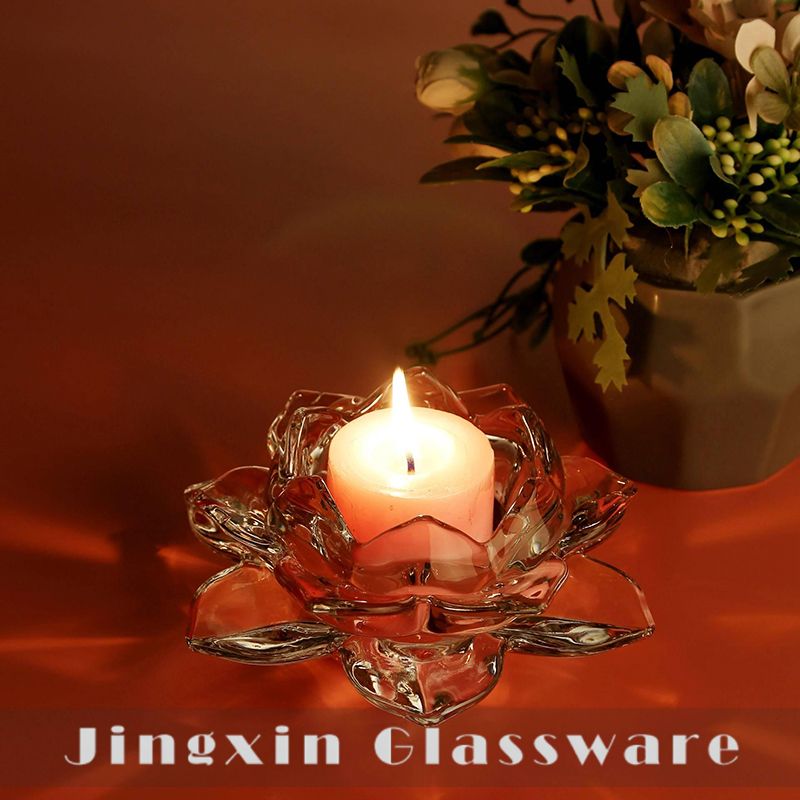Cam Lotus Tealight Tutucu